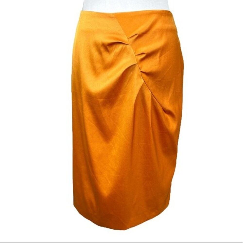 Escada Silk Faux Wrap Pencil Dress Sunflower Yellow Size Medium (38)